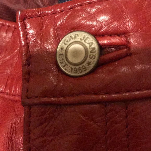 REAL RED LEATHER 1969 gap pant never worn - Picture 4 of 4